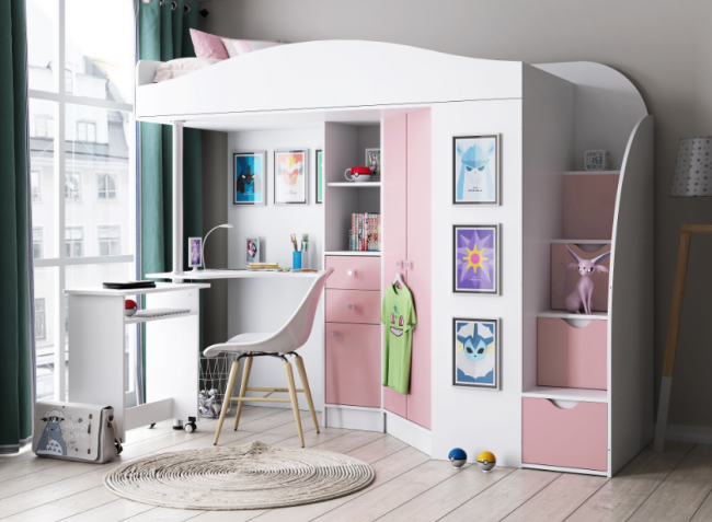 Кровать-чердак с рабочей зоной и шкафом Теремок-1 Гранд Кровать-чердак с рабочей зоной и шкафом Теремок-1 Гранд