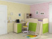 Кровать чердак с письменным столом и шкафом Дюймовочка 1 Кровать чердак с письменным столом и шкафом Дюймовочка 1