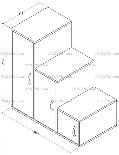 Кровать чердак с рабочей зоной и шкафом Дюймовочка 3 Кровать чердак с рабочей зоной и шкафом Дюймовочка 3