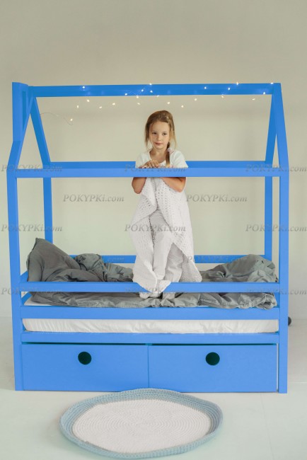Кровать детская Дрима BOX-голубая