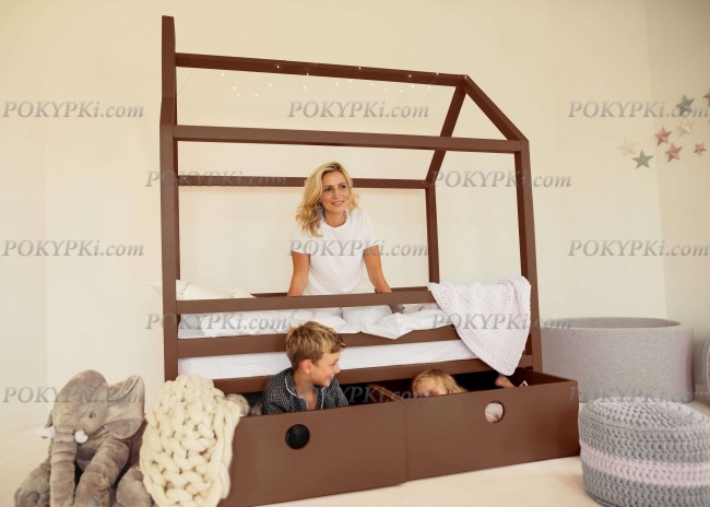 Кровать детская Дрима BOX-коричневая