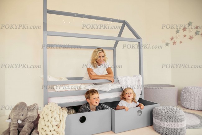 Кровать детская Дрима BOX-серая