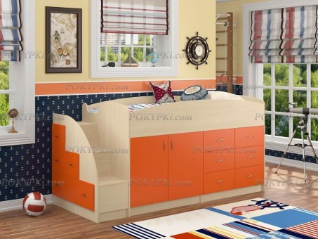 Кровать чердак со шкафом Дюймовочка 4 Кровать чердак со шкафом Дюймовочка 4