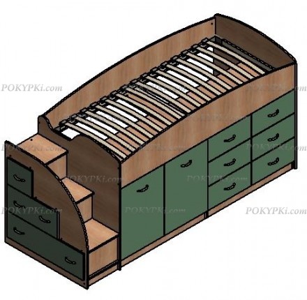 Кровать чердак со шкафом Дюймовочка 4 Кровать чердак со шкафом Дюймовочка 4