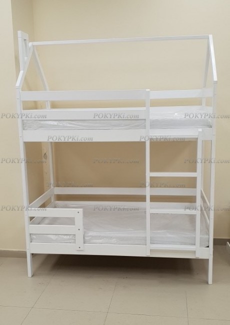 Кровать-домик Отличник двухъярусная-с ортопедическим основанием Кровать-домик Отличник двухъярусная-с ортопедическим основанием