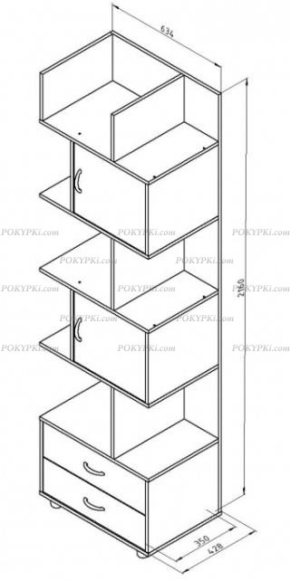 Шкаф пенал комбинированный Дельта 5.02 Шкаф пенал комбинированный Дельта 5.02