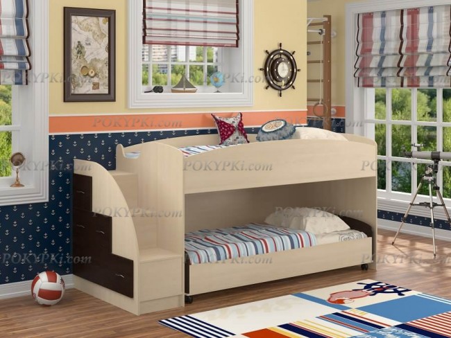 Кровать-чердак Дюймовочка 4.2-дуб_венге Кровать-чердак Дюймовочка 4.2-дуб_венге