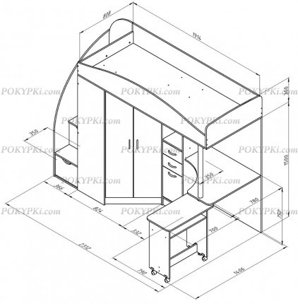 Кровать-чердак Теремок-1 Гранд лимитированный