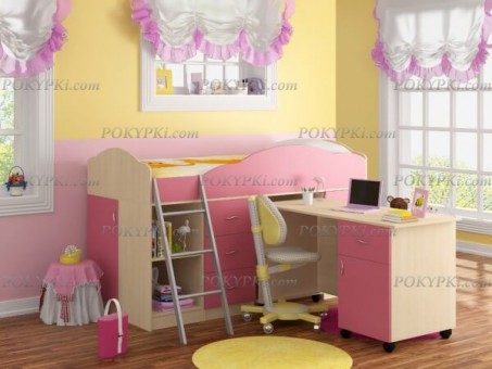 Кровать чердак с письменным столом Дюймовочка 5.2 Кровать чердак с письменным столом Дюймовочка 5.2