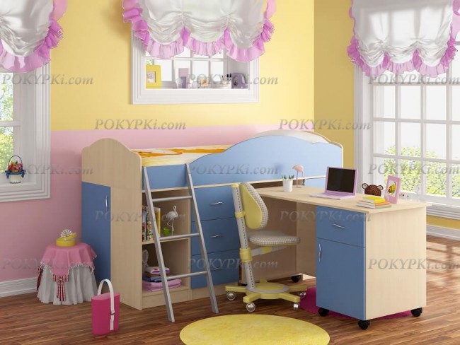 Кровать чердак с письменным столом Дюймовочка 5.2 Кровать чердак с письменным столом Дюймовочка 5.2