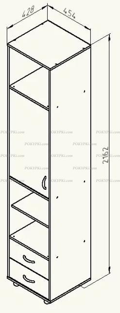Шкаф комбинированный пенал Дельта 11.01