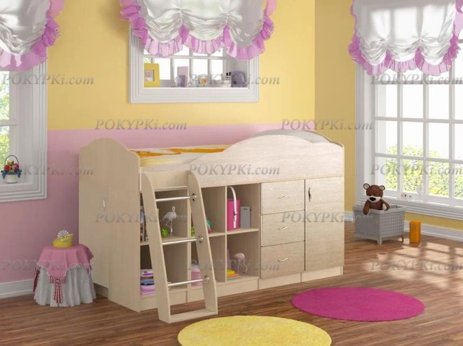 Кровать чердак со шкафом Дюймовочка 5.4 Кровать чердак со шкафом Дюймовочка 5.4