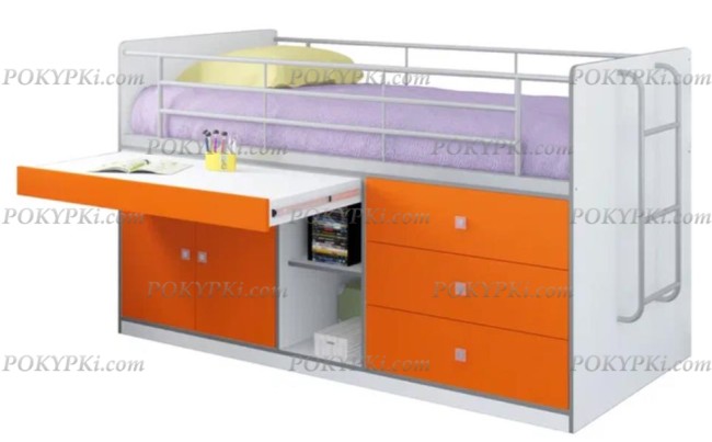 Кровать чердак с рабочей зоной Дюймовочка 6