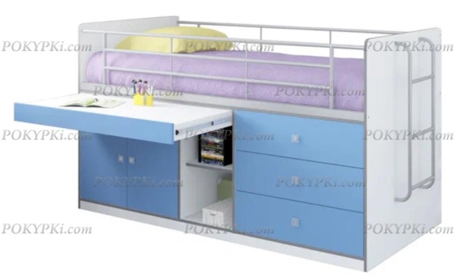 Кровать чердак с рабочей зоной Дюймовочка 6