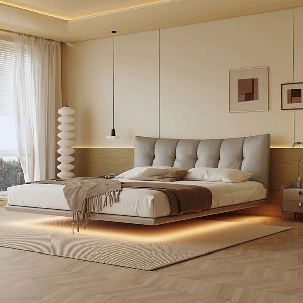 Парящая кровать с подсветкой Testiera Fly 32