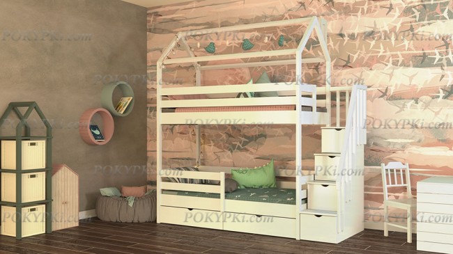 Двухъярусная кровать домик Иволга