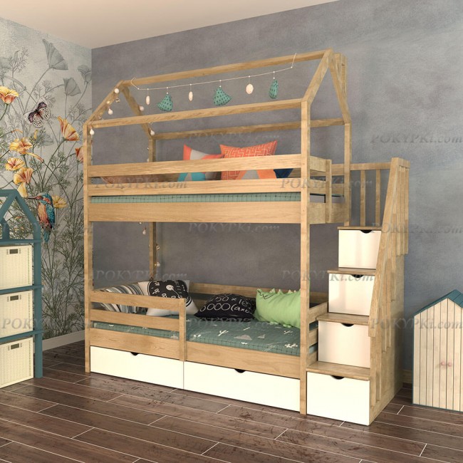 Двухъярусная кровать домик Иволга