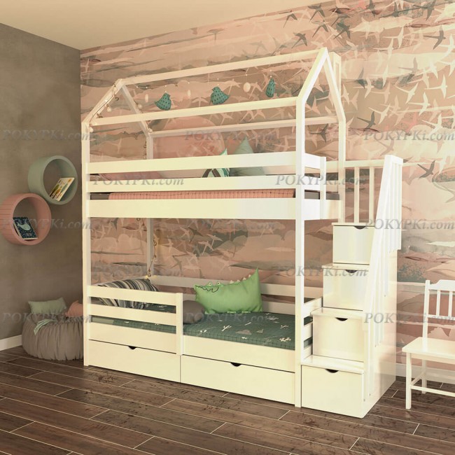 Двухъярусная кровать домик Иволга