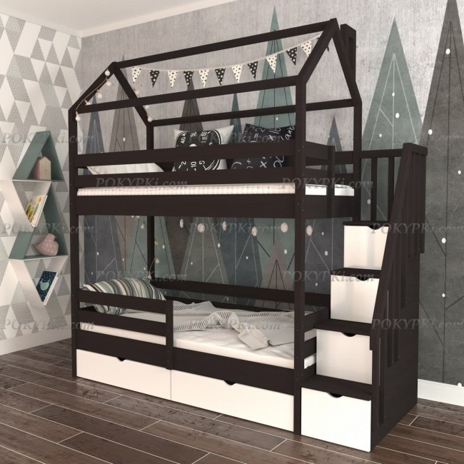 Двухъярусная кровать домик Иволга