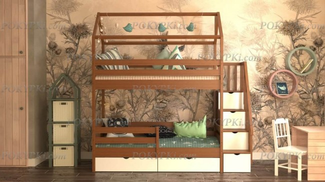 Двухъярусная кровать домик Иволга
