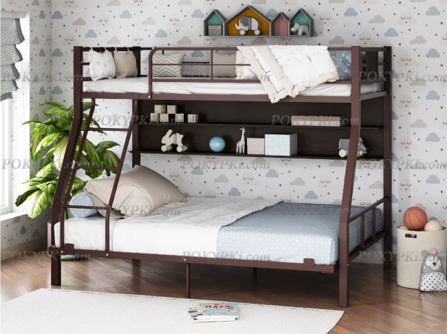 Двухъярусная кровать Гранада -1   140 коричневый с Венге Двухъярусная кровать Гранада -1   140 коричневый с Венге