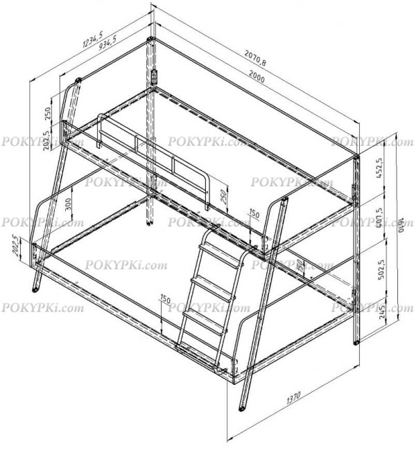 Двухъярусная кровать Дельта Лофт 20.02.04 черная Двухъярусная кровать Дельта Лофт 20.02.04 черная