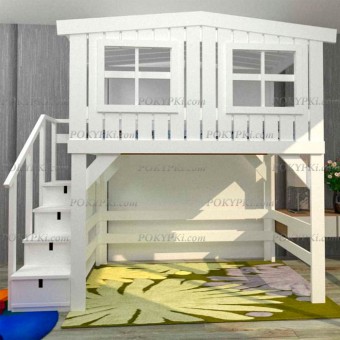 Кровать чердак домик "Шалаш" Кровать чердак домик "Шалаш"