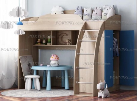 Кровать чердак со шкафом Соня 1 верхняя Кровать чердак со шкафом Соня 1 верхняя