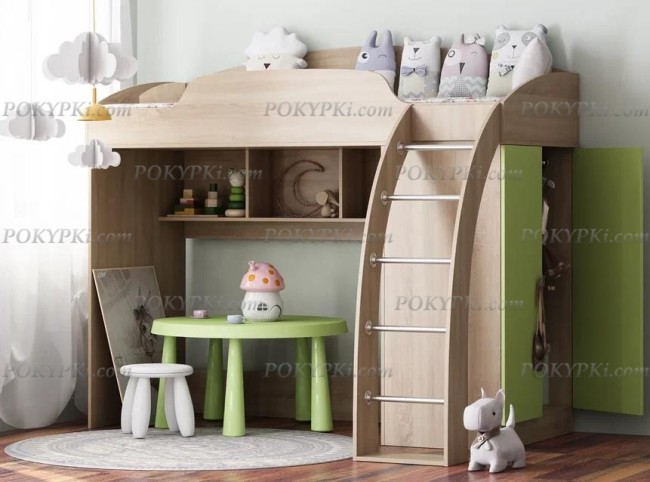 Кровать чердак со шкафом Соня 1 верхняя