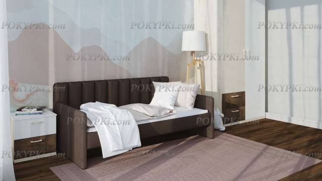 Кровать с тремя спинками Пыльная роза