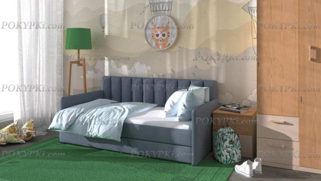 Кровать с тремя спинками Пыльная роза