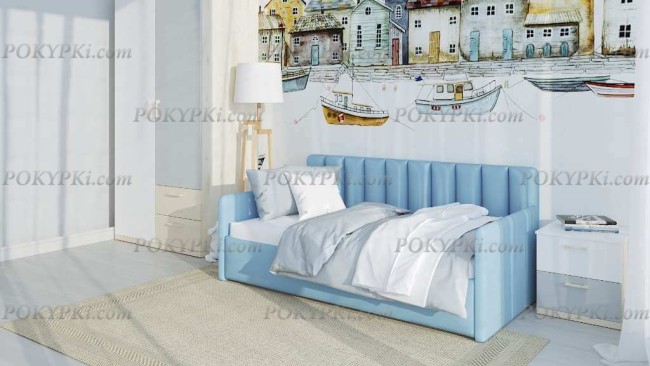 Кровать с тремя спинками Пыльная роза