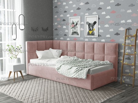 Угловая кровать с мягкими спинками Ларош