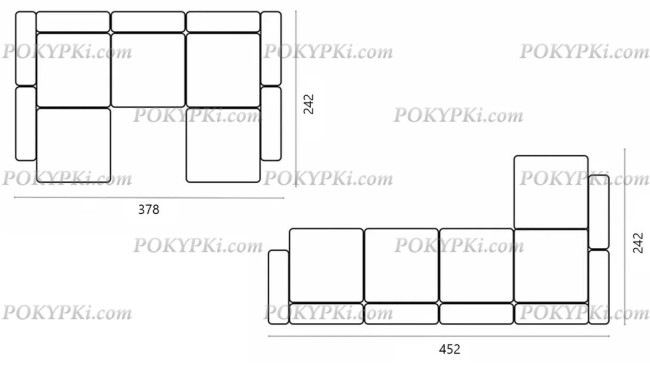Модульной диван Фиджи П-образный 