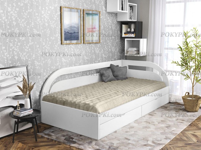 Угловая кровать Арканзас, цвет "белый" эмаль Угловая кровать Арканзас, цвет "белый" эмаль