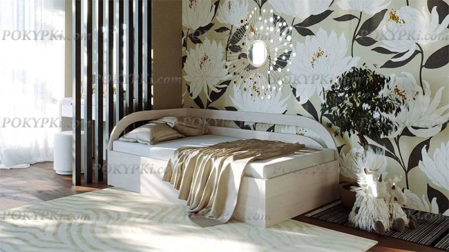 Угловая кровать Арканзас цвет - "белёный дуб" Угловая кровать Арканзас цвет - "белёный дуб"