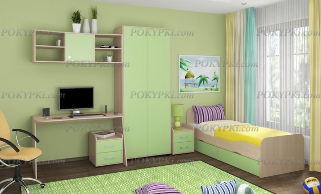 Модульная детская комната Дельта 10-дуб молочный Модульная детская комната Дельта 10-дуб молочный