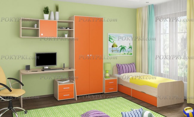 Модульная детская комната Дельта 10-дуб молочный Модульная детская комната Дельта 10-дуб молочный