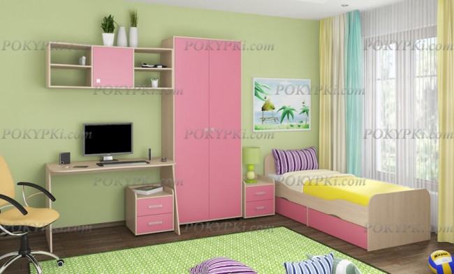 Модульная детская комната Дельта 10-дуб молочный Модульная детская комната Дельта 10-дуб молочный