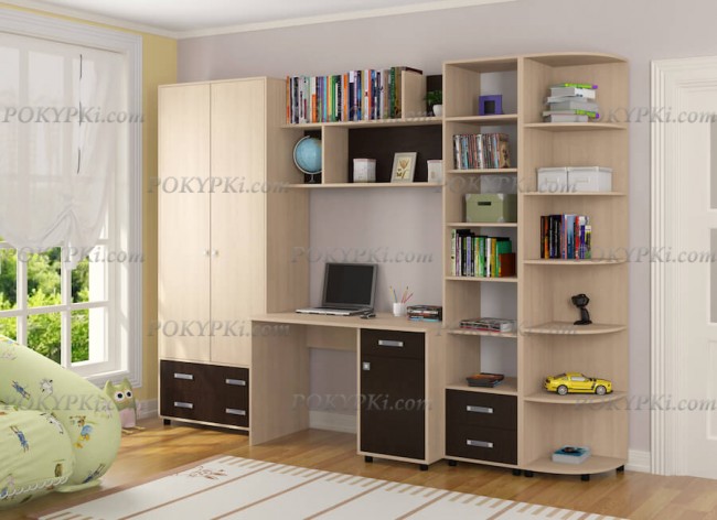 Модульная детская комната Дельта 11-дуб молочный Модульная детская комната Дельта 11-дуб молочный