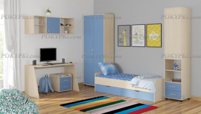 Модульная детская комната Дельта 13-дуб молочный Модульная детская комната Дельта 13-дуб молочный