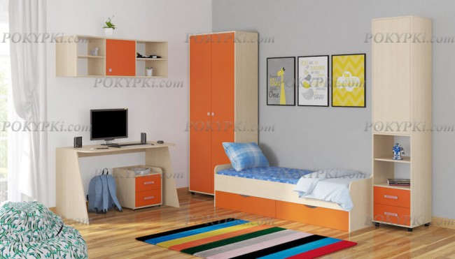 Модульная детская комната Дельта 13-дуб молочный Модульная детская комната Дельта 13-дуб молочный