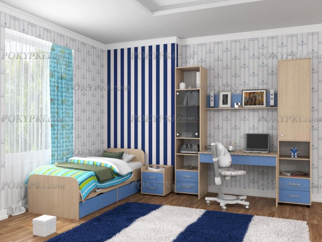 Модульная детская комната Дельта 14-дуб молочный Модульная детская комната Дельта 14-дуб молочный