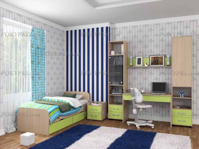 Модульная детская комната Дельта 14-дуб молочный Модульная детская комната Дельта 14-дуб молочный