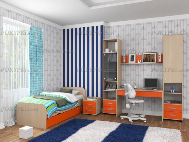 Модульная детская комната Дельта 14-дуб молочный Модульная детская комната Дельта 14-дуб молочный