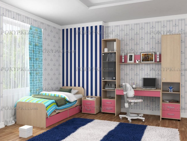 Модульная детская комната Дельта 14-дуб молочный Модульная детская комната Дельта 14-дуб молочный