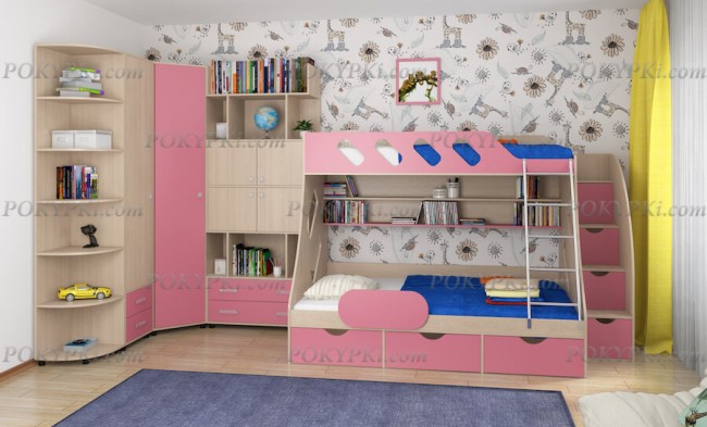 Модульная детская комната Дельта 15-дуб молочный