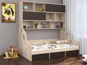 Модульная кровать Дельта 21.02 с антресолью Модульная кровать Дельта 21.02 с антресолью