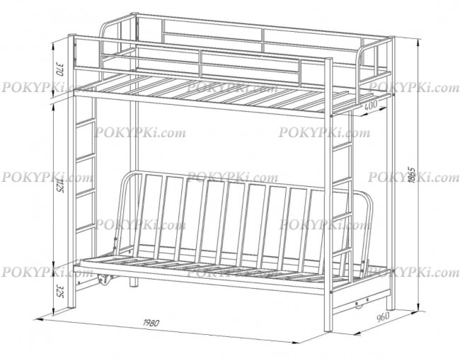 Двухъярусная кровать-диван Мадлен Двухъярусная кровать-диван Мадлен