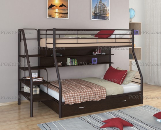Двухъярусная кровать Толедо-1-коричневый/венге Двухъярусная кровать Толедо-1-коричневый/венге